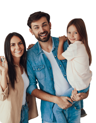 Casal Feliz com a filha no colo